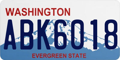 WA license plate ABK6018