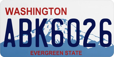 WA license plate ABK6026