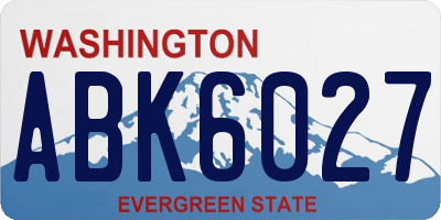 WA license plate ABK6027