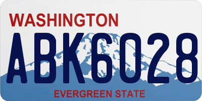 WA license plate ABK6028