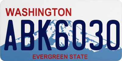 WA license plate ABK6030