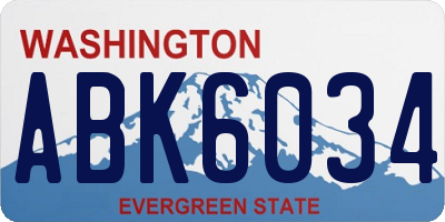 WA license plate ABK6034