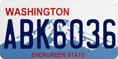 WA license plate ABK6036