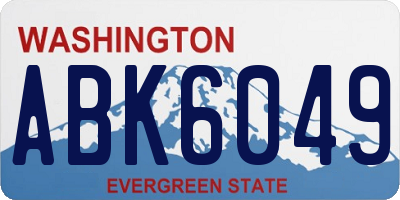 WA license plate ABK6049