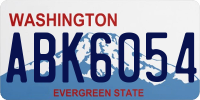 WA license plate ABK6054