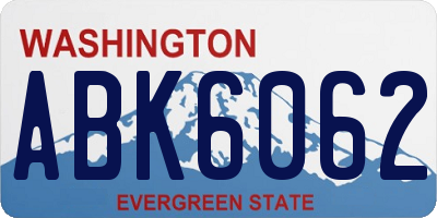 WA license plate ABK6062