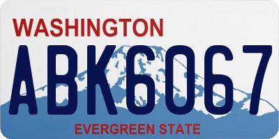 WA license plate ABK6067