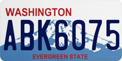WA license plate ABK6075