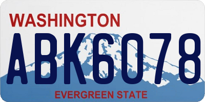 WA license plate ABK6078