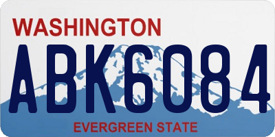 WA license plate ABK6084