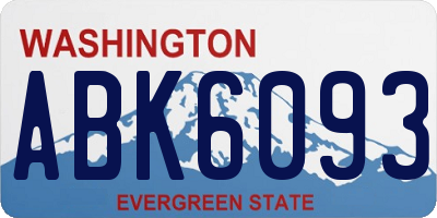 WA license plate ABK6093
