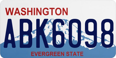 WA license plate ABK6098