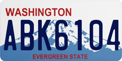 WA license plate ABK6104