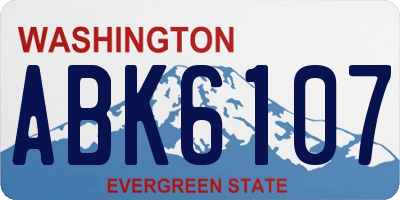 WA license plate ABK6107