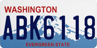 WA license plate ABK6118
