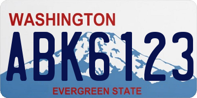 WA license plate ABK6123