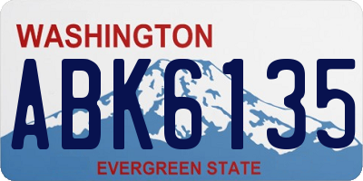 WA license plate ABK6135