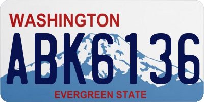 WA license plate ABK6136