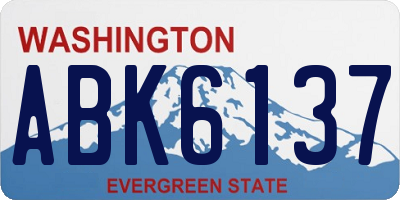 WA license plate ABK6137