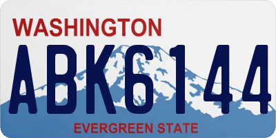 WA license plate ABK6144