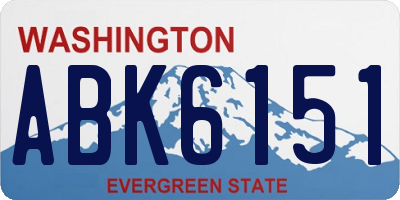 WA license plate ABK6151