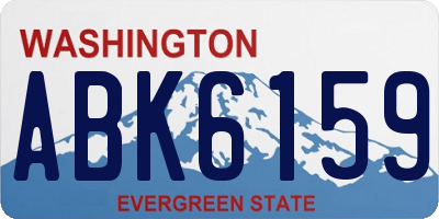 WA license plate ABK6159