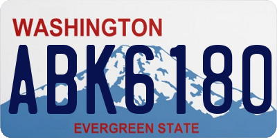 WA license plate ABK6180