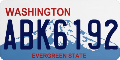 WA license plate ABK6192