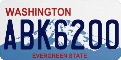 WA license plate ABK6200