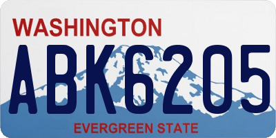 WA license plate ABK6205