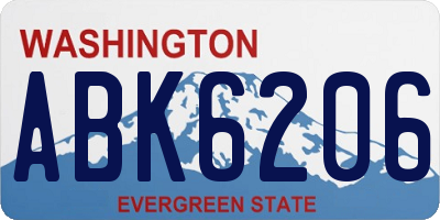 WA license plate ABK6206