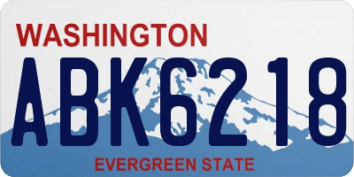 WA license plate ABK6218