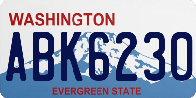 WA license plate ABK6230