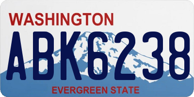 WA license plate ABK6238