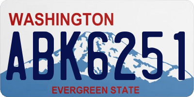 WA license plate ABK6251