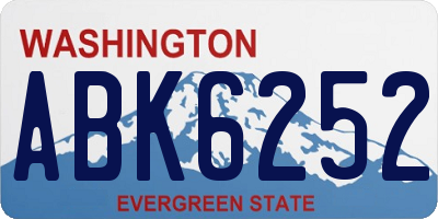 WA license plate ABK6252