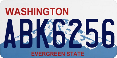 WA license plate ABK6256