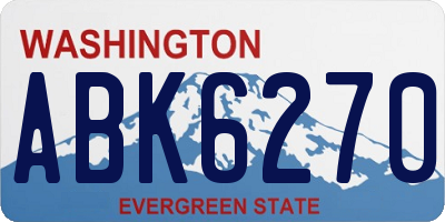 WA license plate ABK6270