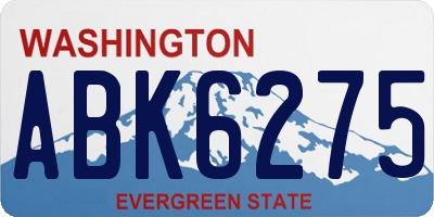WA license plate ABK6275