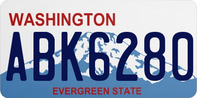 WA license plate ABK6280