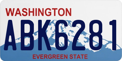 WA license plate ABK6281