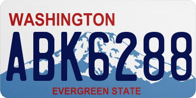 WA license plate ABK6288