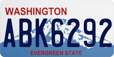 WA license plate ABK6292