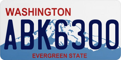 WA license plate ABK6300
