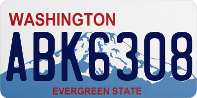 WA license plate ABK6308