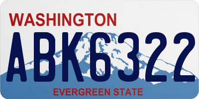 WA license plate ABK6322