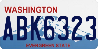 WA license plate ABK6323