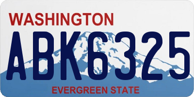 WA license plate ABK6325