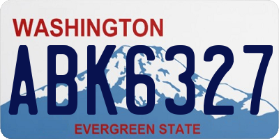 WA license plate ABK6327