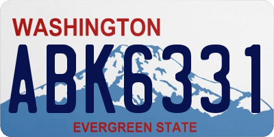 WA license plate ABK6331